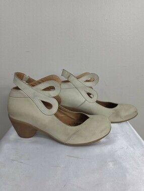 Portofino Mary Jane Slingback Cream Suede Heels